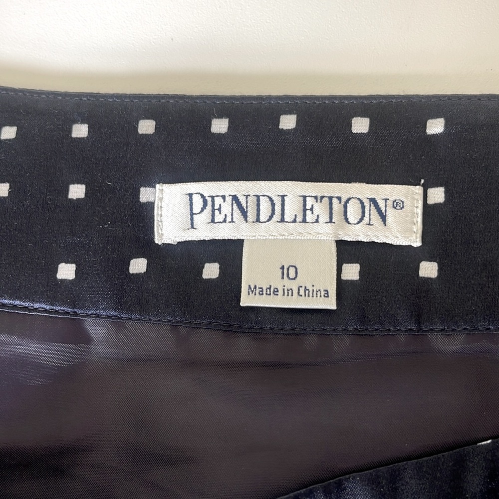 Pendleton Ship Shape Silk Blend A-Line Skirt Navy… - image 3